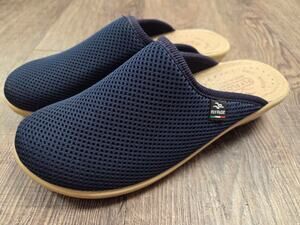 Fly Flot Anatomic Leather Mules Mesh Slip On Shoes Slippers 38 Navy Blue 8 US